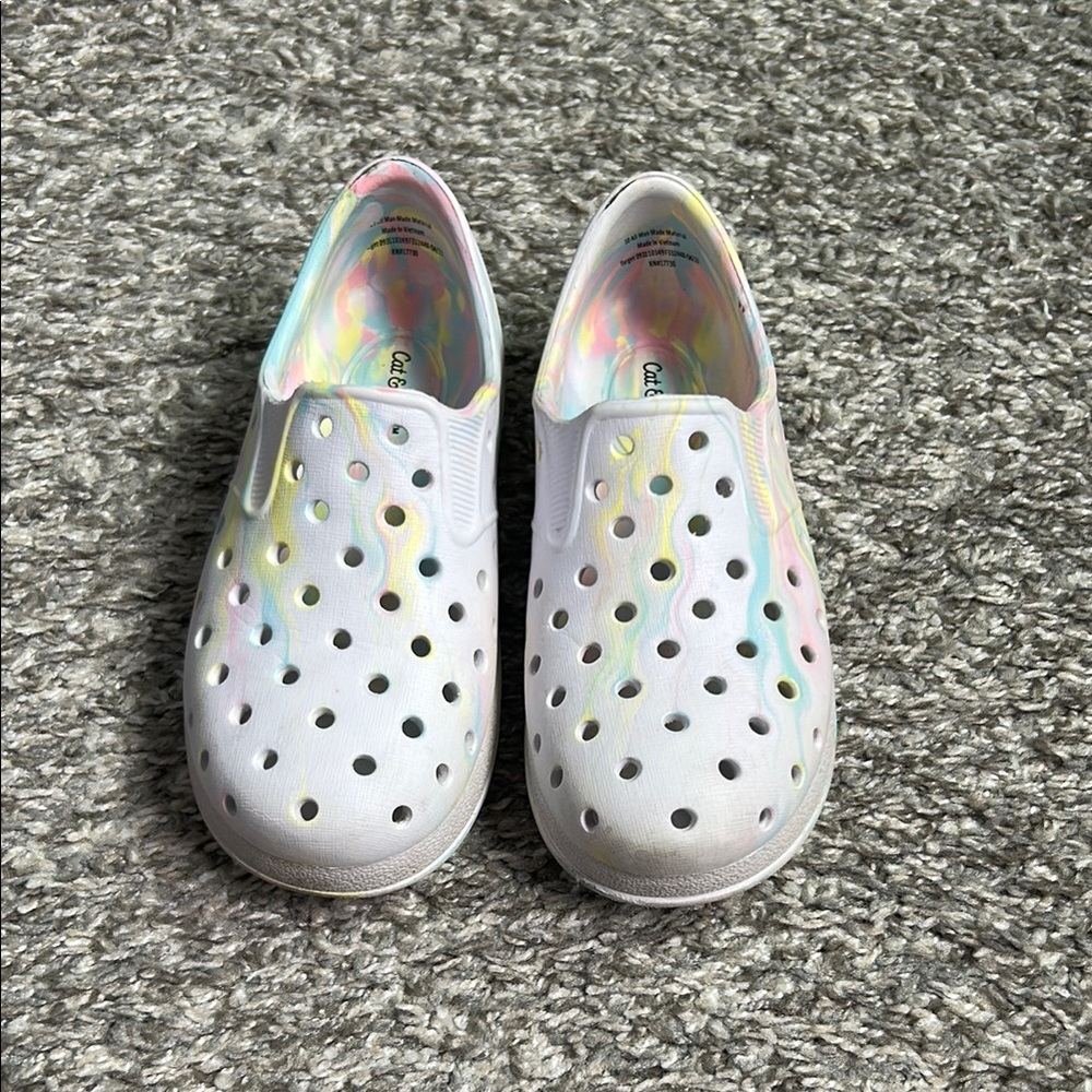 Toddler girl water shoes size 10 tie dye colored